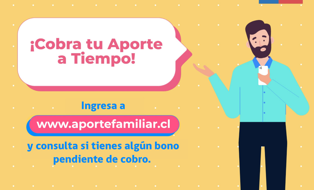 Hombre señala nota "Cobra tu aporte a tiempo"