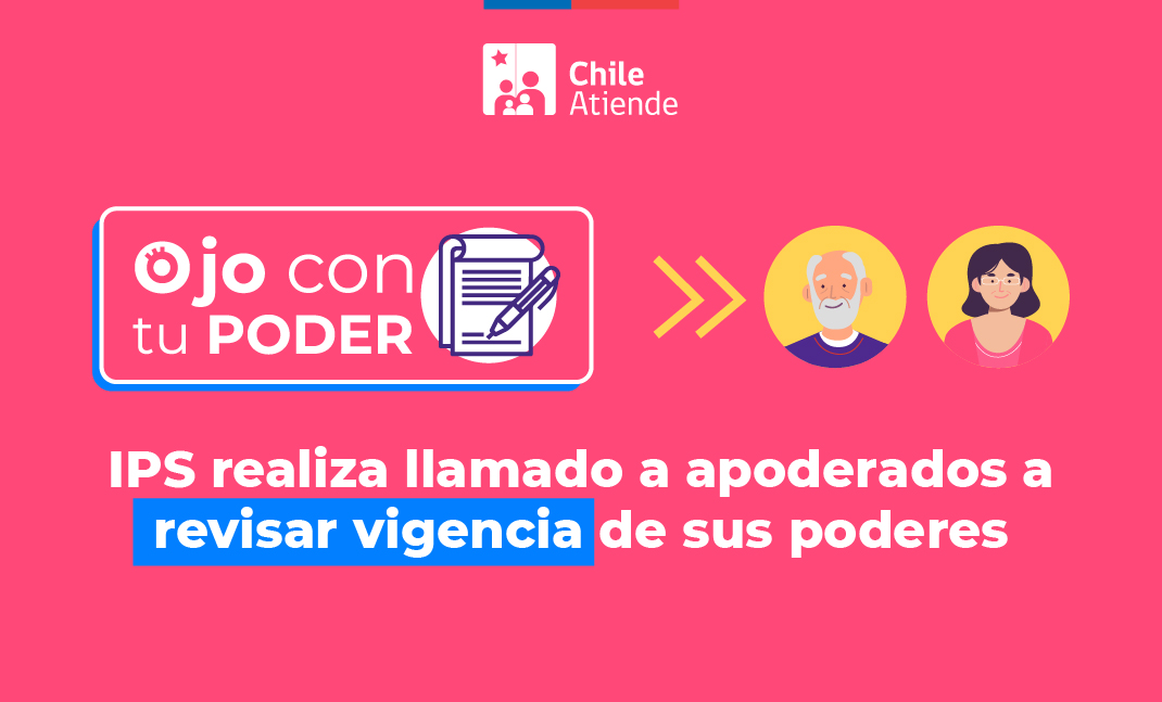 Texto Ojo con tu poder, imagen de abuelito y mujer joven.